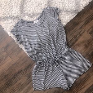 Guess Navy Blue & White Striped Romper